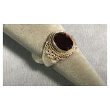 Size 7.5 Sterling Silver & Garnet Ring