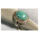 Size 8.5 Sterling Silver & Turquoise Ring