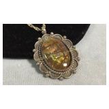 Sterling Silver & Ammonite Pendant