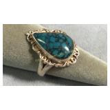 Size 9 Sterling Silver & Turquoise Ring