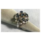 Size 8 Sterling Silver & Blue Cubic Zirconia Ring