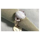 Size 7.5 Sterling Silver & Blaze Agate Ring