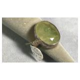 Size 7.25 Sterling Silver & Emerald Ring