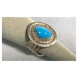 Size 9 Sterling Silver & Turquoise Ring
