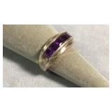 Size 8.5 Sterling Silver & Amethyst Ring