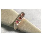 Size 8.25 Sterling Silver & Tourmaline Ring
