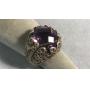 Size 9.5 Amethyst Marcasite Sterling Ring