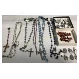 Amethyst Turquoise Rosaries Stone Crosses Saints