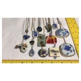 Various Sterling Pendant Necklaces & More