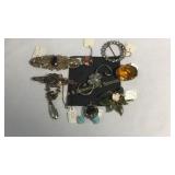 8 Various Pins Brooches Coral, Brass & More