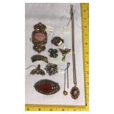 Necklace & 8 Brooches