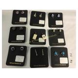 Various Earring Sets Sterling, Rhinestone & More