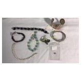 Sterling Silver Cuffs & Rings w/ Beaded Bracelets