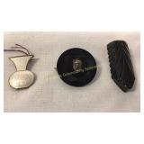 3 Vintage Items Bakelite & Enamel