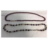 2 Bead Necklaces Purple Sugalite & Crystal