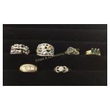Size 9 Rings Various Metals & Gems