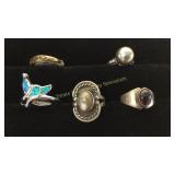 Size 6 Rings Various Metals & Stones