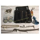 Watch Chains, Leather Tool Holster, Bell