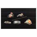 Size 7 Rings Orange & Yellow Stones