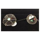 2 Size 6 Native American Style Turq & Onyx