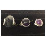 3 Size 8 Amethyst & CZ