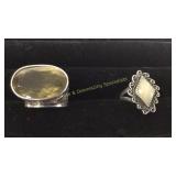 2 Size 7 Rings Citrine & Unmarked Stone