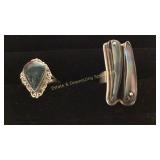 2 Size 9 Rings Abolone & Turquoise