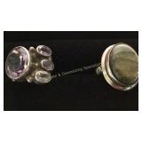 1 Size 7.5 Amethyst & 1 Size 8 Labradorite Ring