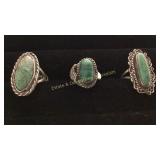 3 Size 6.5 & 7 Turquoise Rings