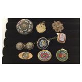 4 Mosaic Brooches/Enamel & More