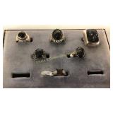 6 Size 5.5-6 Rings Marble/Onyx/Smokey Topaz & More