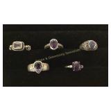 5 Size 6.5- 7 Sterling Rings Ame/Sugalite/Lapis