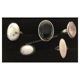 5 Sz 6-6.5 Sterling Rings Moss Agate/ Onyx/ MOP