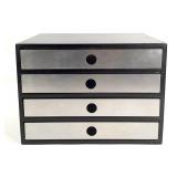 Wood Organizer w/ 4 Metal Drawers 14"L x 10"H