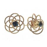 14K Sapphire Earrings 1.2g TW