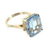 14K Blue Topaz Ring 5.4g TW Sz 8 1/2
