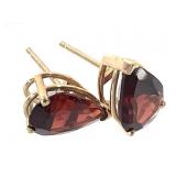 14K Garnet Teardrop Earrings 1.6g TW