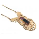 14K Necklace w Watermelon Tourmaline Forney