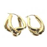 14K Earrings 4.2g TW 1 1/4" H