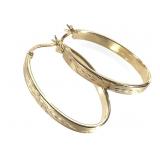 14K Earrings 2.4g TW 1 1/4" H