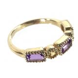 14K Amethyst Citrine Ring 2.8g TW Sz 7