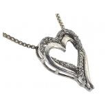 Sterling Necklace w Heart Slide 5.6g TW