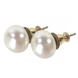 14 K Pearl Earrings 8 mm