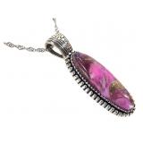 Sterling Necklace w Pink Jasper Pendant 9.8g TW