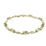 14K Peridot Bracelet 6.7g TW 7 1/2" L