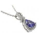14K WG Necklace Tanzanite Diamond 2.9g TW