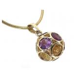 14K Necklace w SP Stone Pendant 5.5g TW