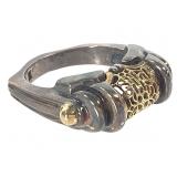 Sterling w 18K Accents Ring 8g TW Sz 7