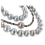 3 KTC Pearl Necklaces w Sterling Clasps
