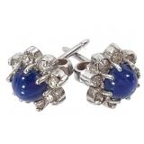 Lindy Star Sapphire Diamond Earrings